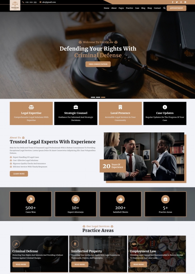 宽屏律师事务所律所机构宣传网站模板