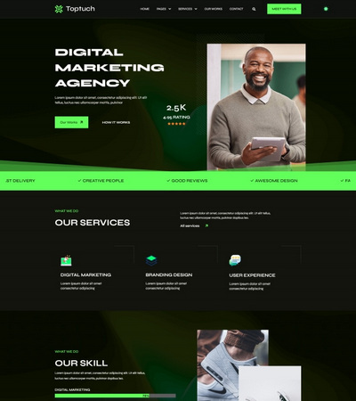 数字营销代理服务公司静态html网站模板