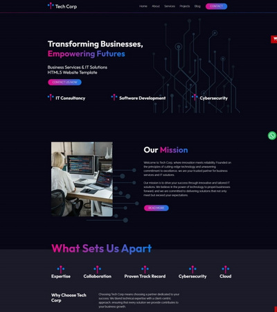 炫彩IT技术服务公司html5网站模板