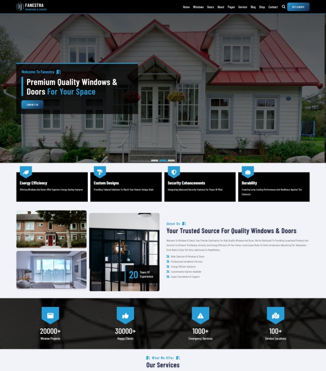 门窗定制设计服务公司html5网页模板
