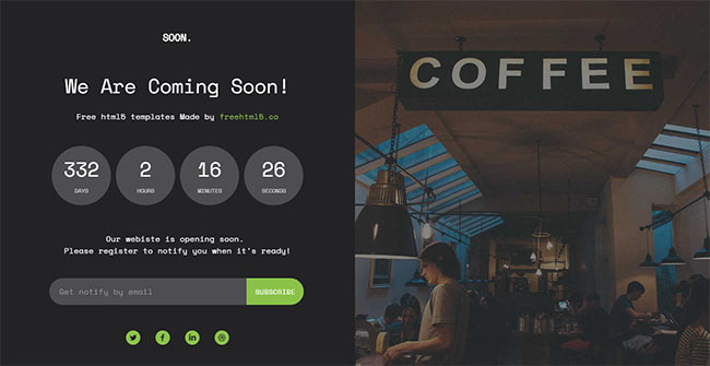 店铺网站上线倒计时页面模板