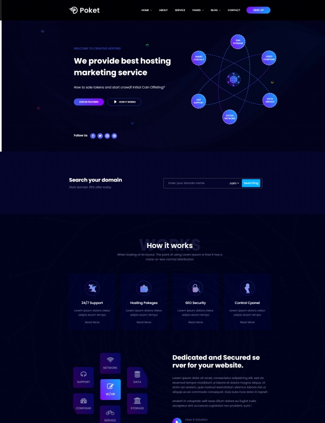 Bootstrap云主机网络服务公司html5网站模板