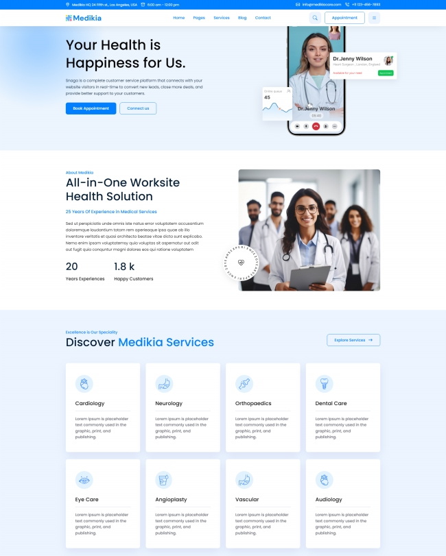 专业医疗服务机构通用网页模板