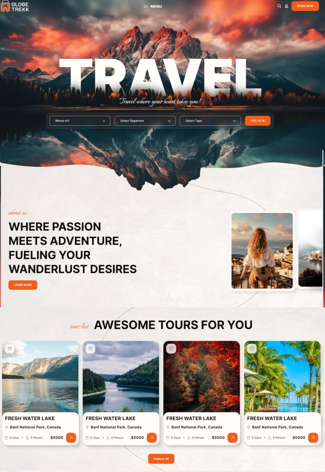 创意旅游服务公司通用html网页模板