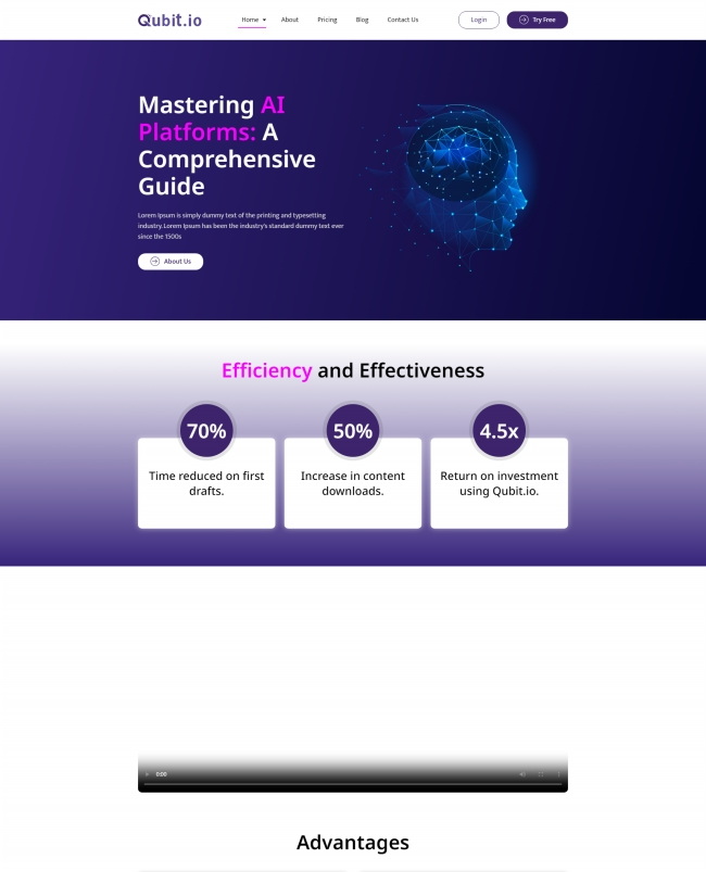 人工智能服务公司产品宣传页模板