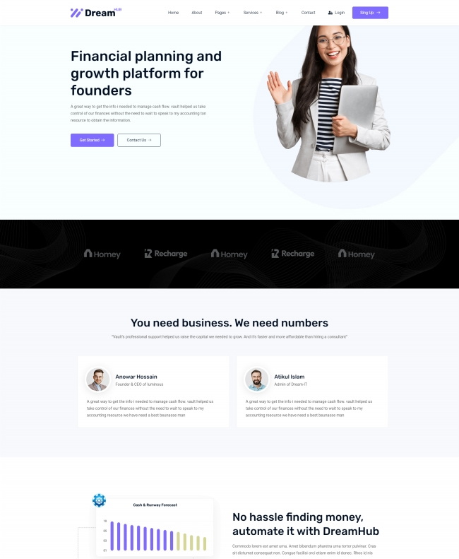 企业数据分析投资理财机构HTML5模板