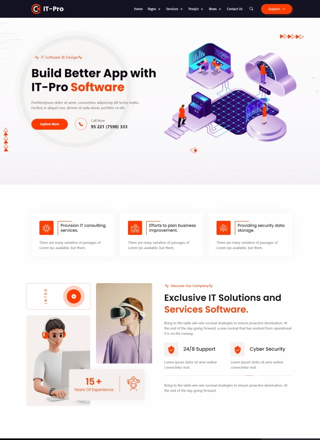 IT技术设计服务公司html5网站模板