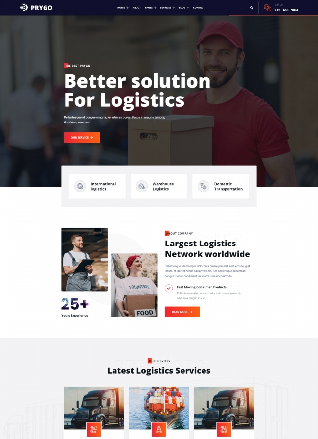 物流运输服务公司静态宣传页模板