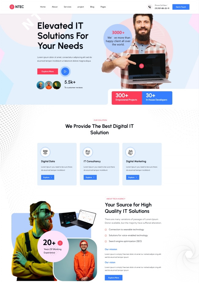 IT技术解决方案服务企业html5网站模板