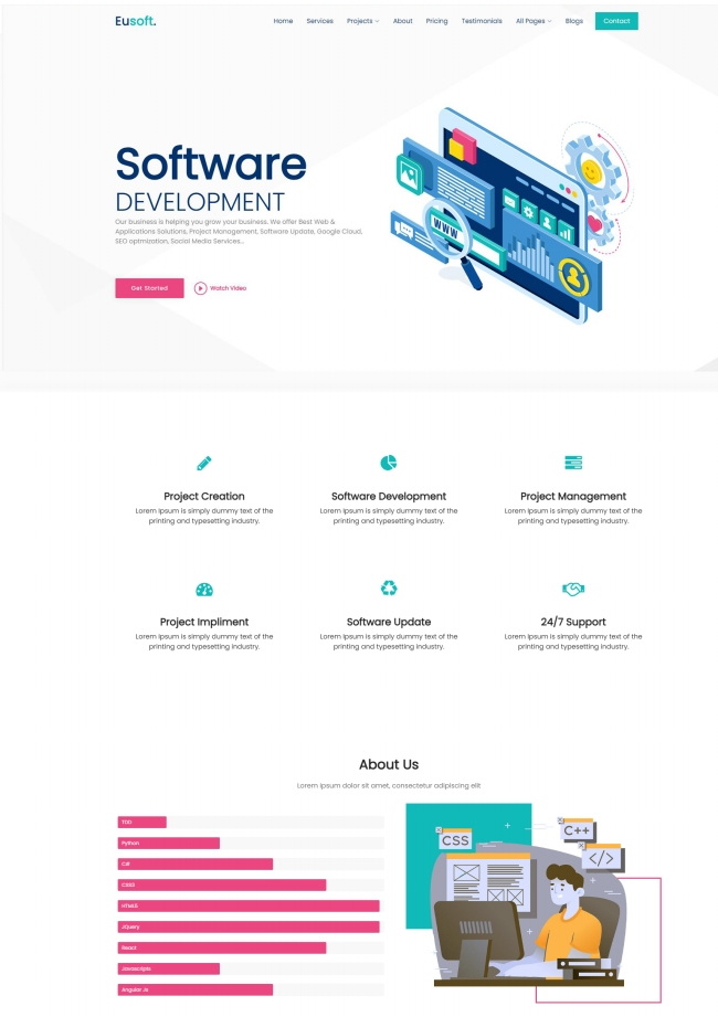 软件开发服务企业html网站模板