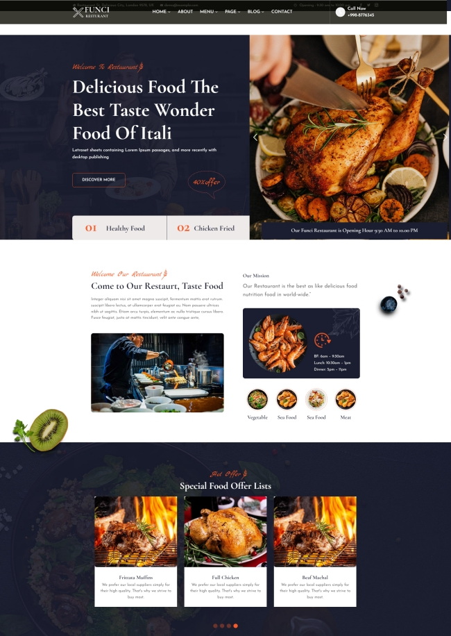 西餐厅美食餐饮服务公司网站模板