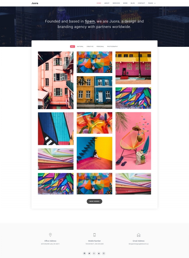 创意设计作品展示类网站模板