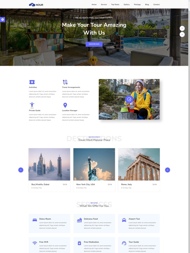 旅行旅游服务机构宣传页面模板