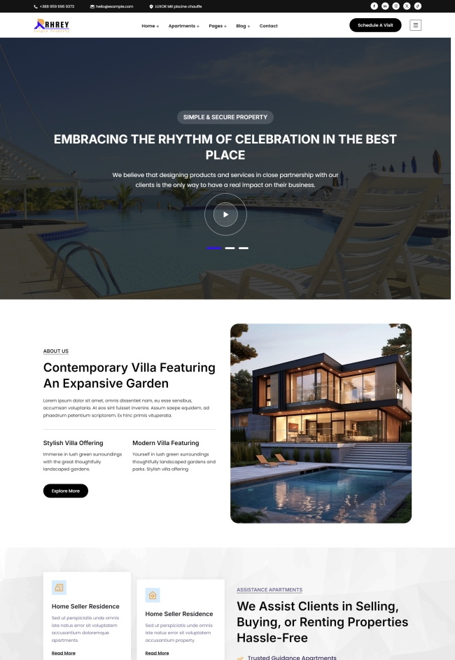 别墅房产租赁销售租赁公司HTML5网站模板