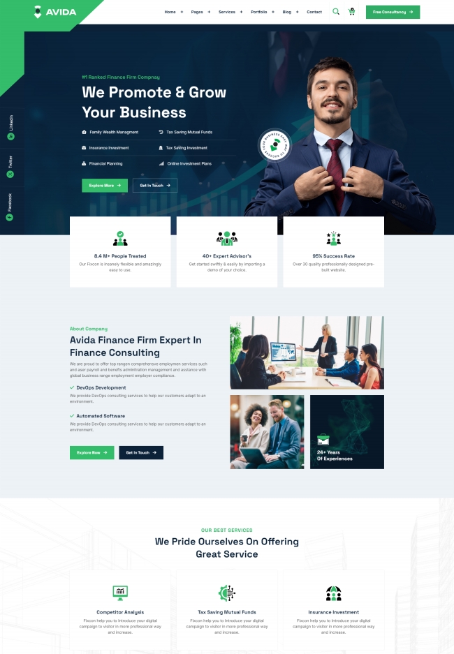 多风格响应式金融服务公司html5网站模板