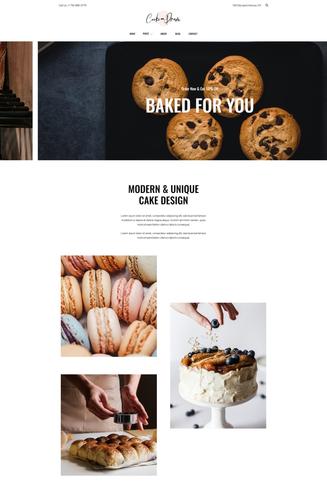 蛋糕烘焙学习宣传网站模板