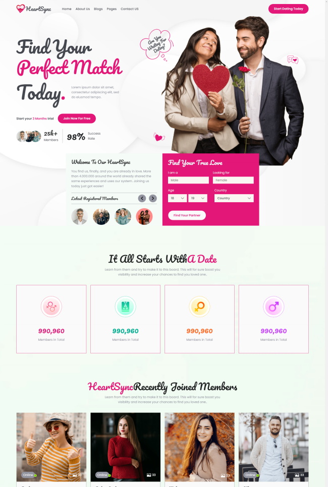 响应式婚恋服务html5网站模板