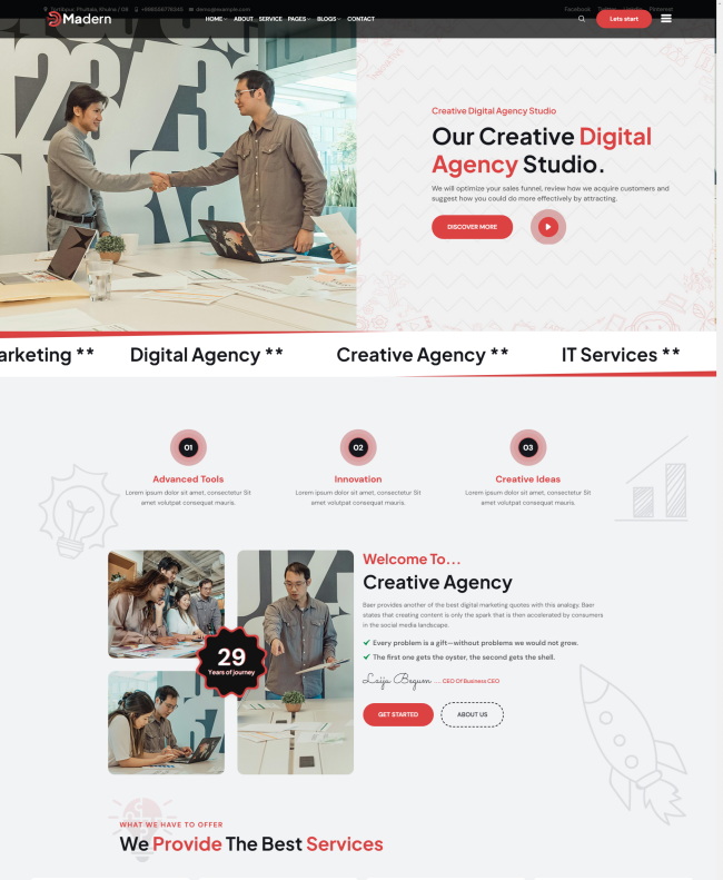 创意数字代理服务公司网站模板