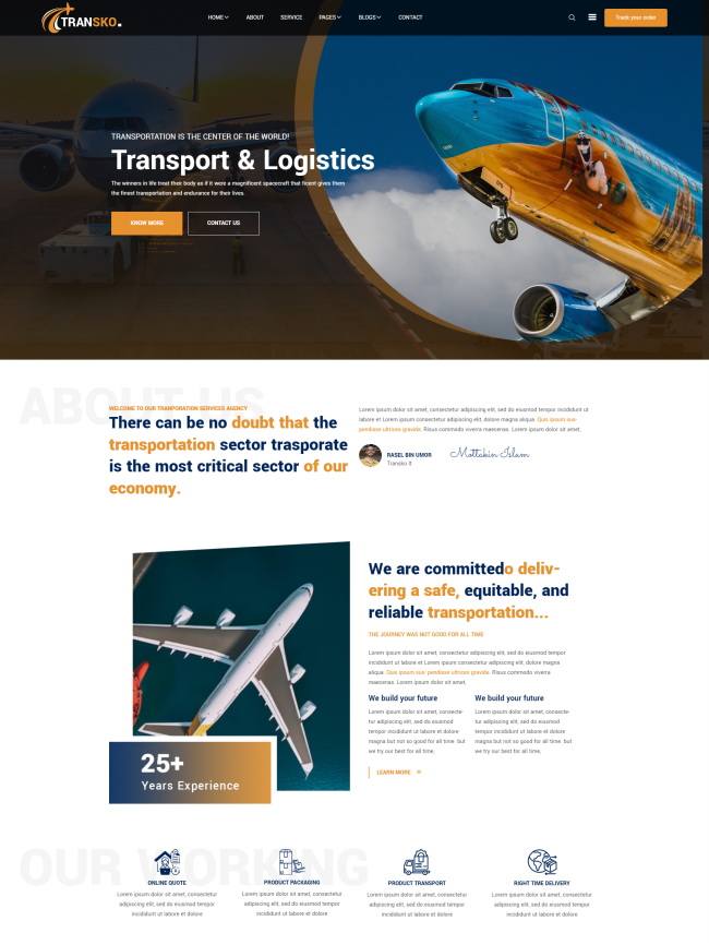 航空物流运输服务公司html5模板