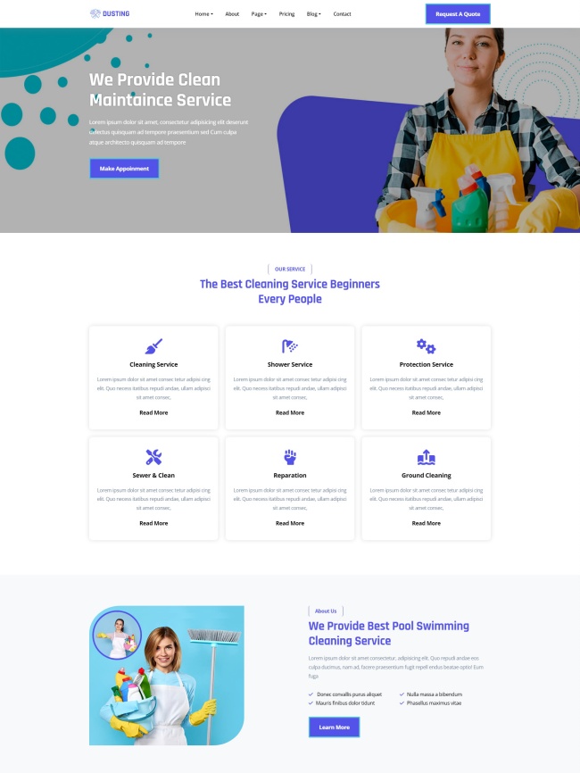 家政清洁服务公司静态页模板