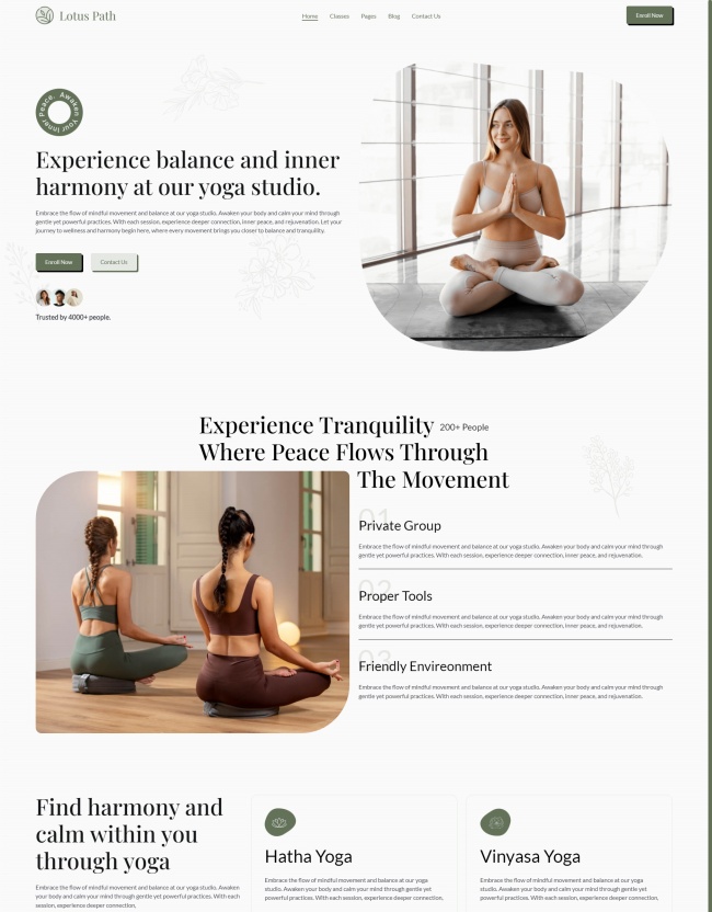 响应式瑜伽馆html5网站模板