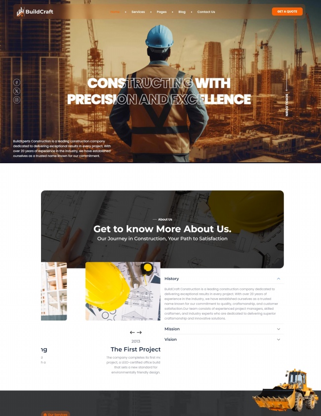 建筑工程服务公司静态页html模板