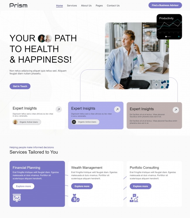 财务策划管理服务公司静态页模板