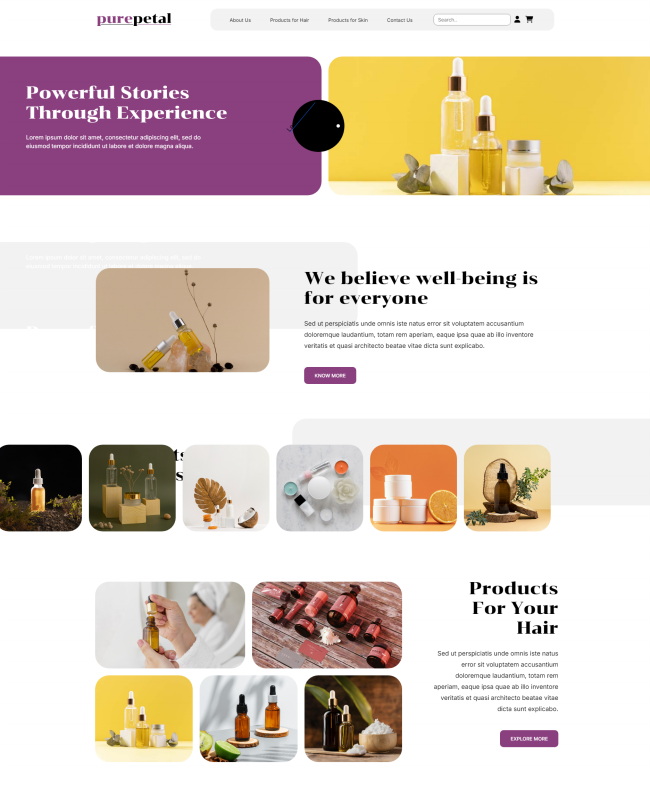 护肤品美容产品宣传页模板