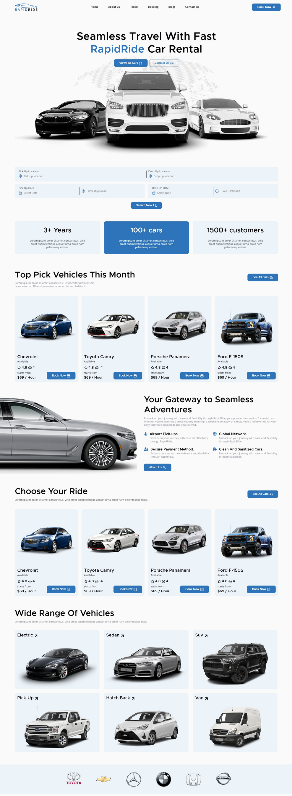 汽车租赁服务公司静态页模板