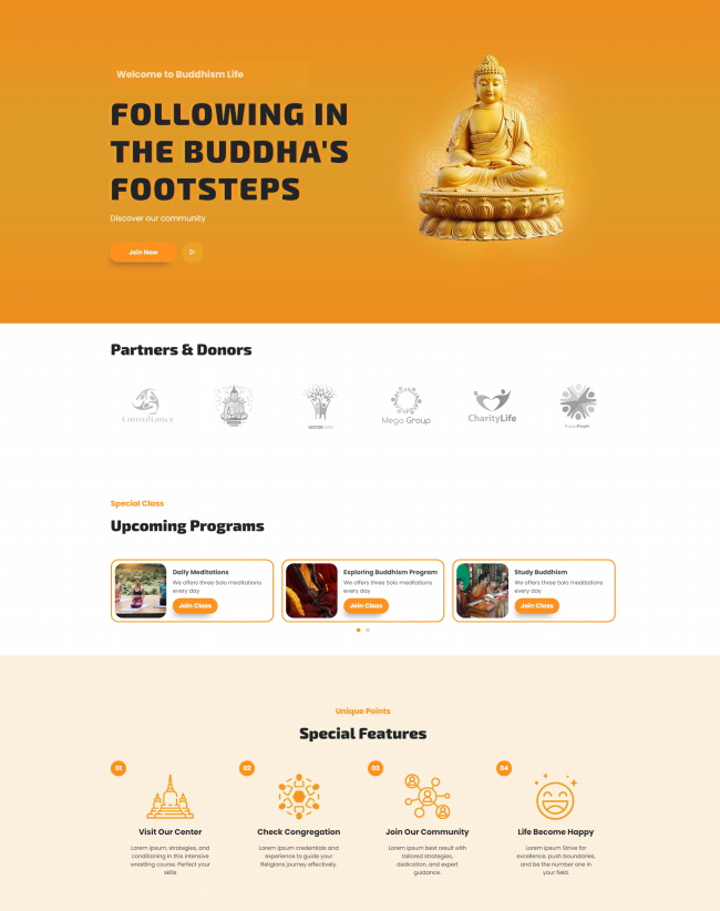 佛学宗教文化宣传静态网站模板