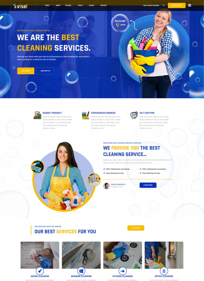 家庭清洁家政服务公司响应式模板