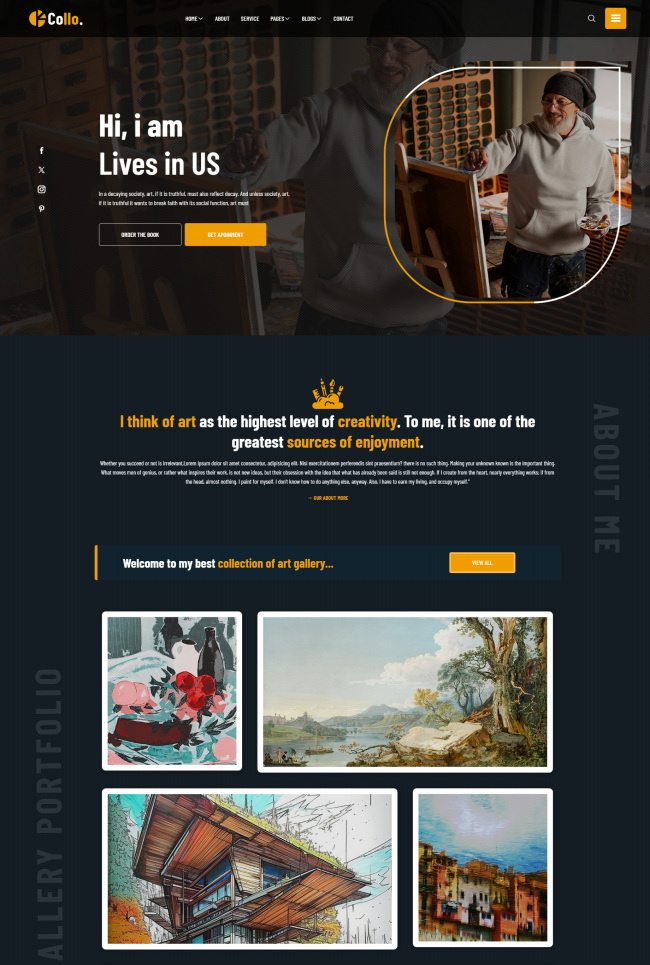 油画绘画艺术大师个人作品宣传展示模板