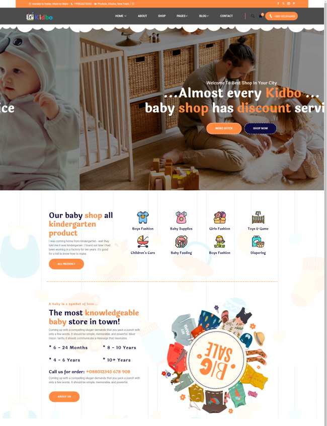 多风格响应式婴幼儿用品商城html模板