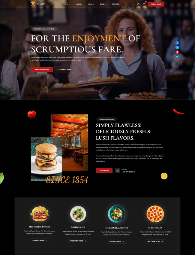 多风格餐饮美食咖啡厅网站模板