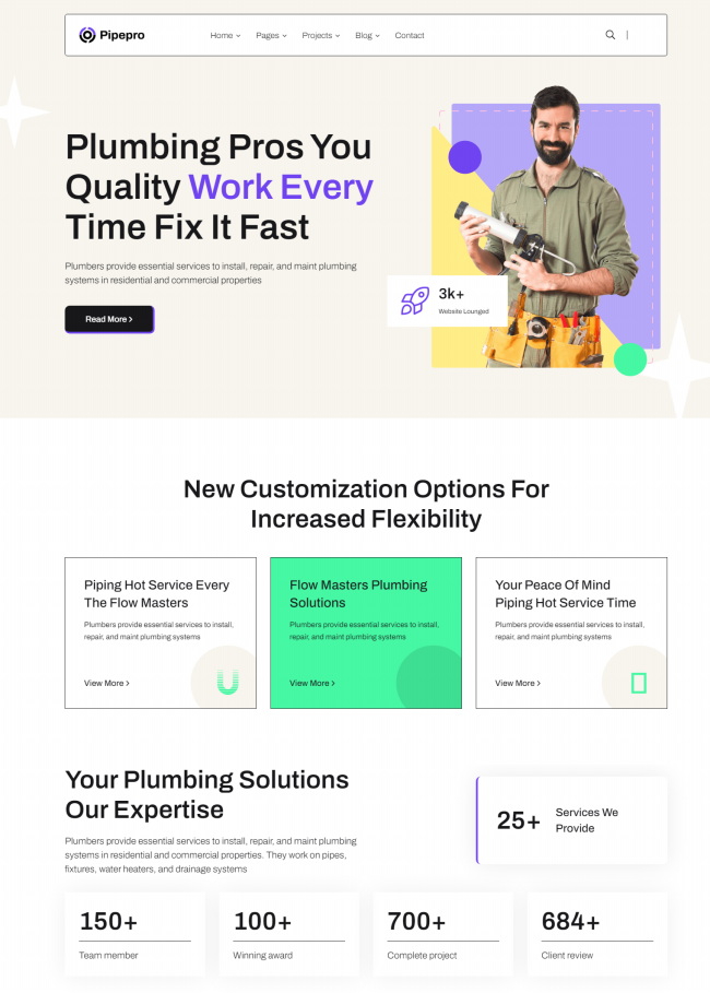 家庭维修管道安装维护服务公司网站模板