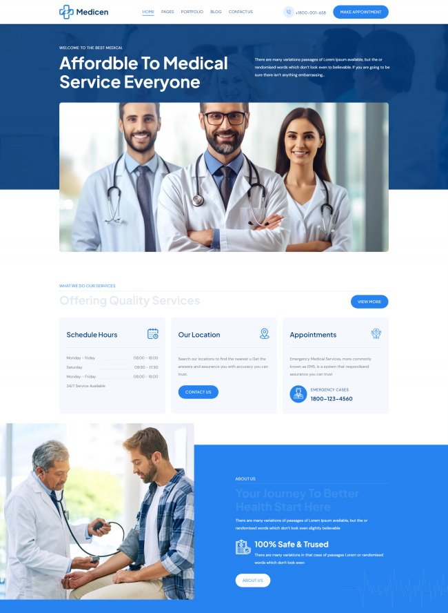 多风格医疗服务医院网站模板