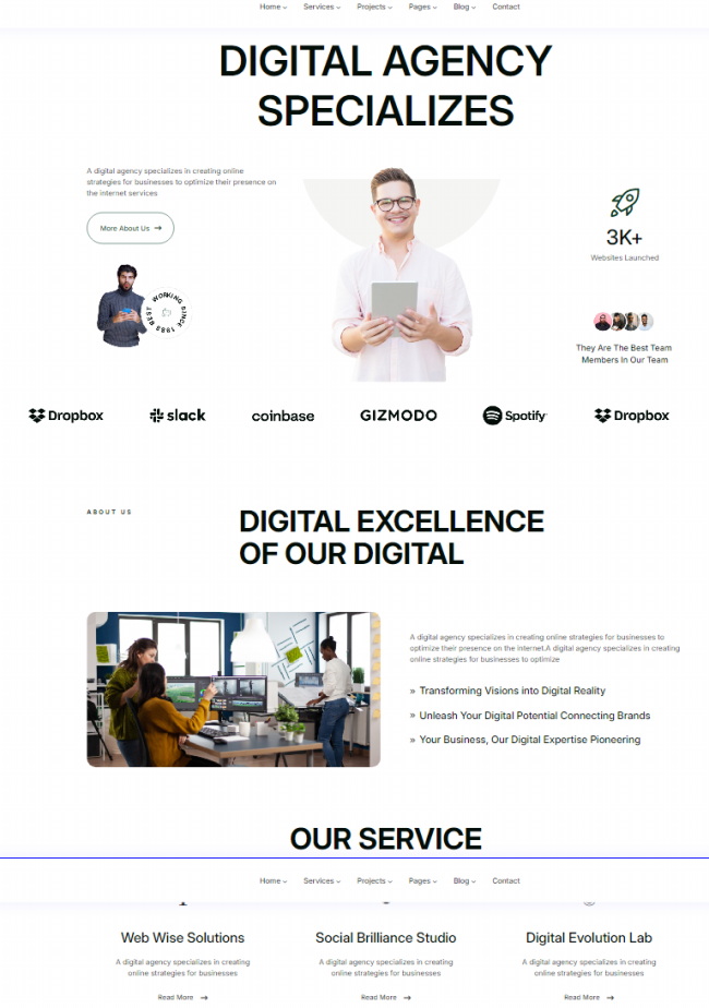 数字服务代理机构响应式网站模板