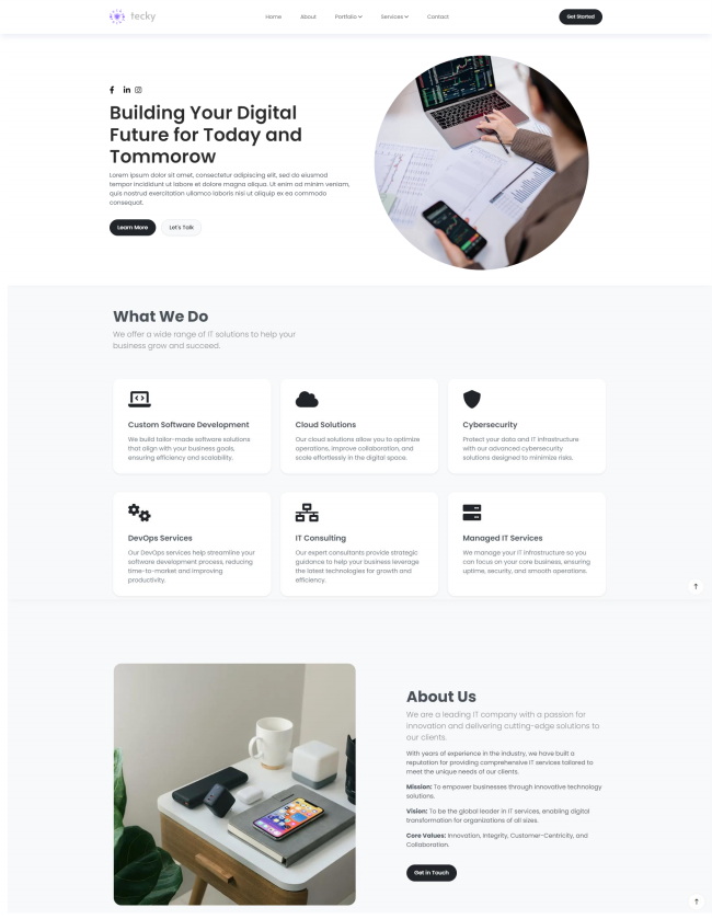 数字服务公司宣传网站模板