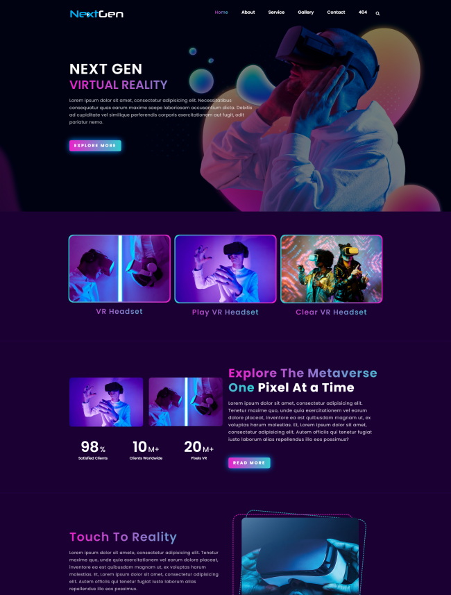 智能设备VR电子产品公司网站模板