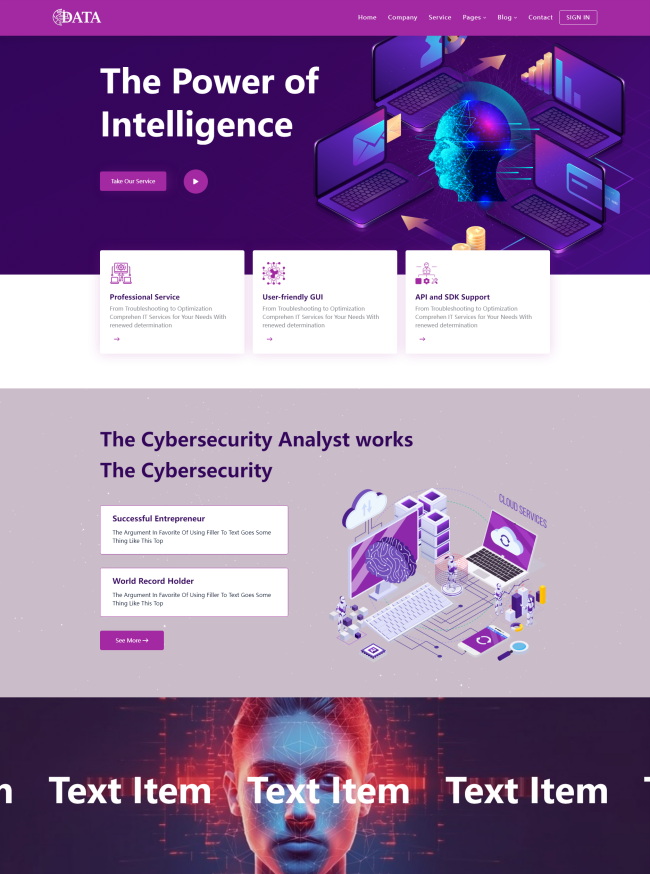 网络安全服务公司html5网站模板
