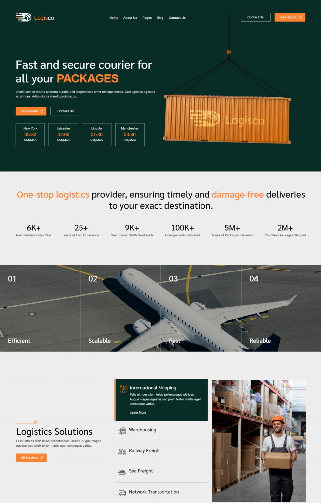 物流仓储服务公司html5静态页模板