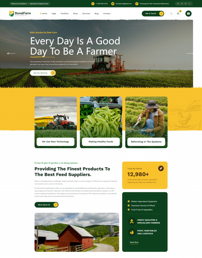 多风格大气有机生态农场响应式网站模板