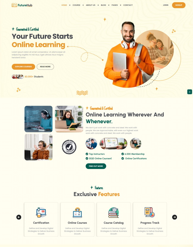在线学习教育服务机构通用网站模板