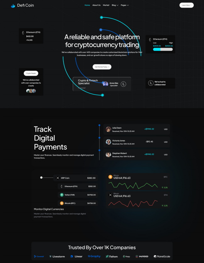 虚拟货币交易服务机构thml5模板