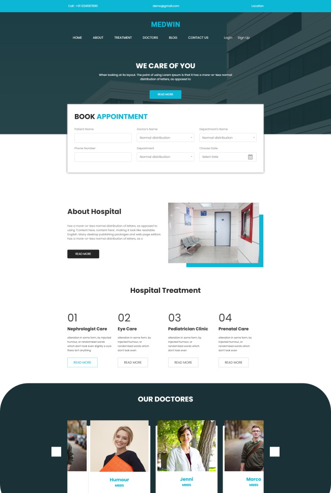 医院医疗服务机构宣传网站html5模板