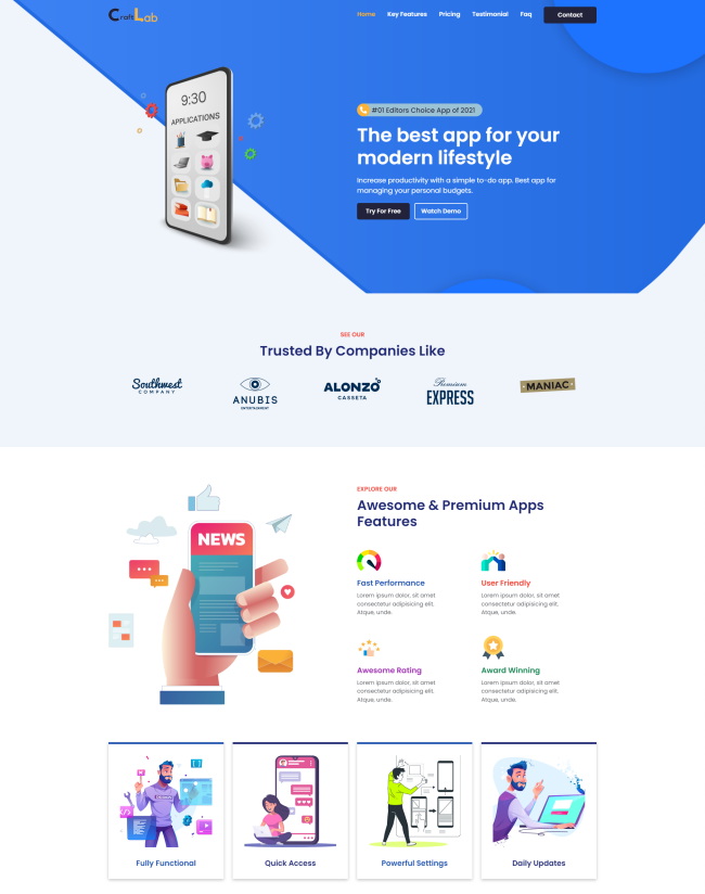 app应用程序开发设计服务公司网站模板