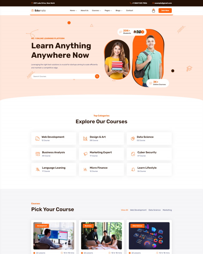 在线教育学习培训机构网站模板