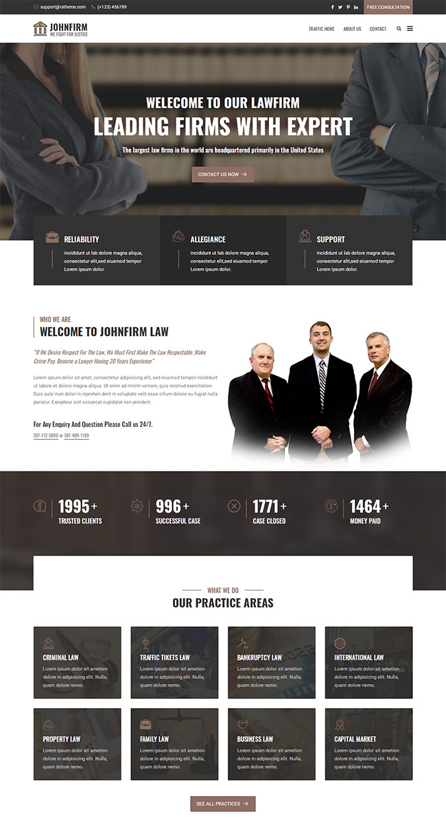律师事务所法律咨询企业html5模板