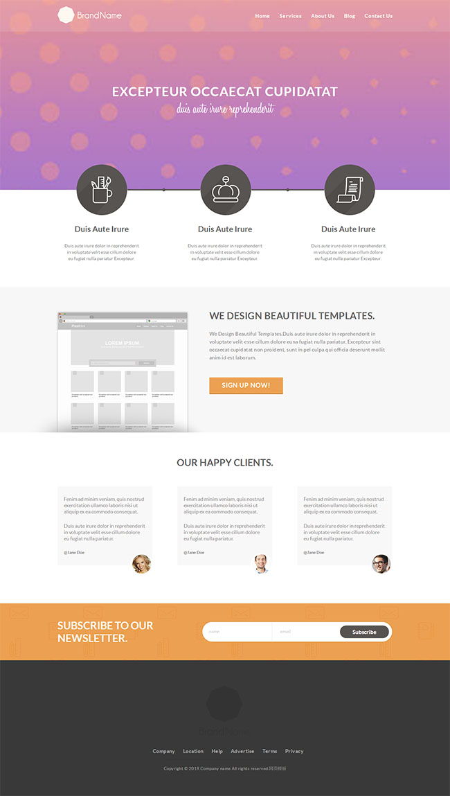 企业品牌宣传专题网页模板