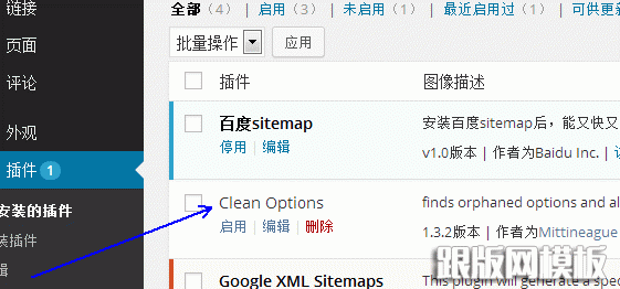 Clean Options数据库清理插件的安装